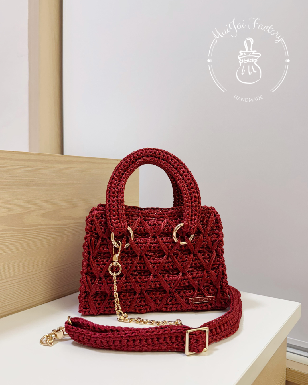 ♡ M004 長型版 ⋅ 新春酒紅手挽袋 ♡